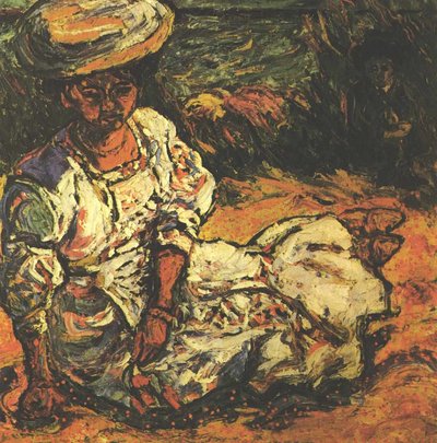 Portrait of a Lady in a White Dress by Ernst Ludwig Kirchner